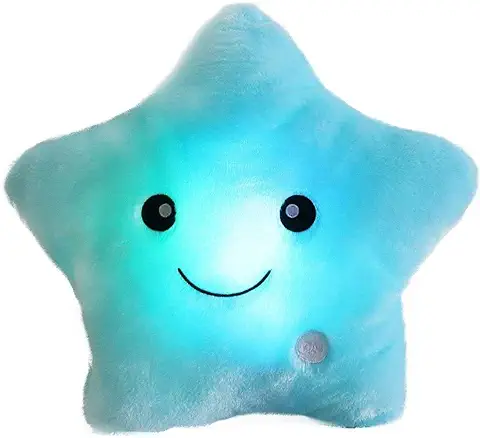 Bprtcra Cojín Luminosas LED Estrellas Peluche Almohadas Muñeca, Almohada con Luces Almohada Felpa Luminoso y Suave Buen Regalo para Niños Decoración de Sofá Salón Cama de Hogar, Type B  