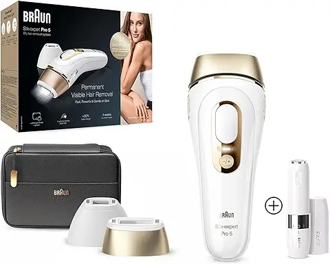 Braun Silk-expert Pro 5 Depiladora Laser Mujer/Hombre Luz Pulsada IPL, + Face Rasuradora Facial para Mujer con Luz Smartlight Incorporada  