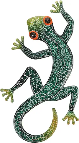 Cabilock Gecko Decoración de Pared de Lagartija de Jardín Arte de Pared de Metal Decoración de Pared Aire Libre Escultura de Gecko para La Decoración de La Pared del Jardín de La  