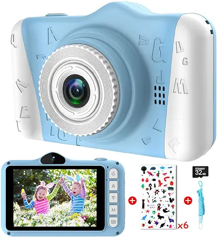 Camara Selfie Digital Fotos Infantil - Niños con Pantalla Grande de 3,5 Pulgadas 1080P HD 12MP Incorporada Tarjeta SD de 32GB USB Recargable Niños Cumpleaños Navidad Regalos  