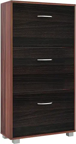 CASARIA Mueble Zapatero para 18 Pares Organizador de Zapatos 3 Puertas Armario Compacto 115x61x24cm  