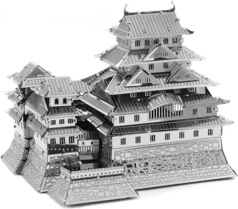 Castillo Himeji Japón. Puzzle 3D de Metal. Rompecabezas de Metal 3D de Arquitectura. Puzzle 3D de Metal para Adultos de 7 x 6,8 x 6,5cm  