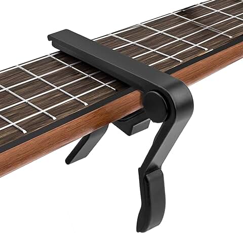 Cejilla Guitarra Española Cejilla Guitarra Acustica Capo Guitarra Aleación de Aluminio para Guitarra Electrica Acústica Clásica Folk Ukelele Bajo | Negro  