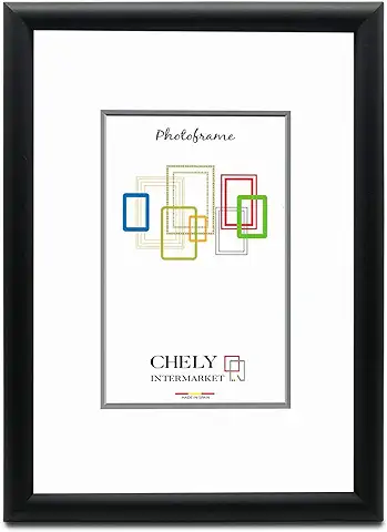 CHELY INTERMARKET | 48D2A | Marco de Foto Grande 40x60cm (Negro) MOD-280 Estilo Minimalista. Ideal para Fotografías, Títulos Universitarios/certificados. Perfil con Forma Redondeada.(40x60-1)  