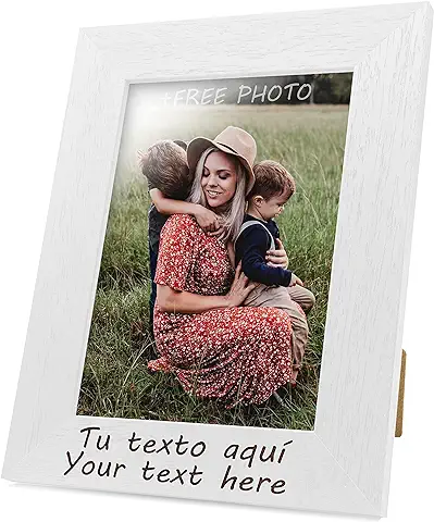 Chigabiga - Marco de Fotos Personalizable | Elegante y Duradero | Fácil de Personalizar | Responsable con el Medio Ambiente | Impresión Premium | Ideal para Regalos, BLANCO, 13 x 18 cm  