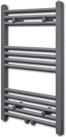 Cikonielf Radiador Toallero de Pared, 500 x 764 mm, Radiator Calentador y Secador de Toallas, Toalleros de Agua Caliente Calefacción, Gris  