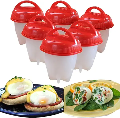 Cocedor Huevos, BPA Free Silicone Non Stick Rapid Egg Boiler Egg Cooker Without Shell Easy Eggs, for Kitchen Gadgets Accessories Hard Boiled Egg Cooker (6 Pcs)  