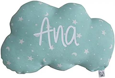 Cojín nube Bebé Personalizado. Un Regalo Original para un Recién Nacido, Niño o Niña. Ideal para la Decoración de una Habitación Infantil. Gran Variedad de Telas.  