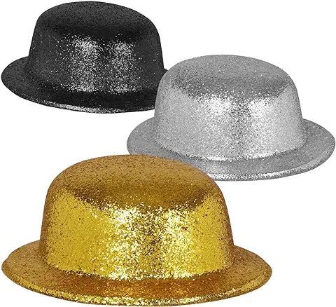 Com-four® 3X Gorro de Fiesta de Nochevieja - Melón con Purpurina para Nochevieja - Gorro para Nochevieja, Carnaval, Fiesta de Disfraces (Set08 - Melón)  