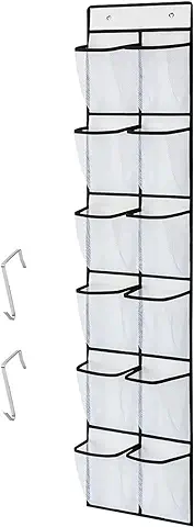 CORTNEY Estanteria Puerta Colgante Plegable, Organizador de Zapatos para Colgante con 12 Bolsillos para Calzado, Ropa, Cinturones y Accesorios  