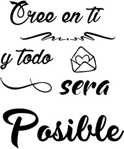 CrisPhy® Frase Vinilo"Cree en ti y todo Será Posible" Vinilos Decorativos, Pegatina Frases Motivadoras para Pared. Pegatinas para Decorar Habitaciones.Vinilos Decorativos Frases (Alto 60cm por 50cm)  