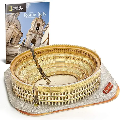 CubicFun National Geographic Puzzle 3D Coliseo Romano Rompecabezas 3D Modelo Kit de Construcción con Folleto para Adultos Niños, 131 Piezas  