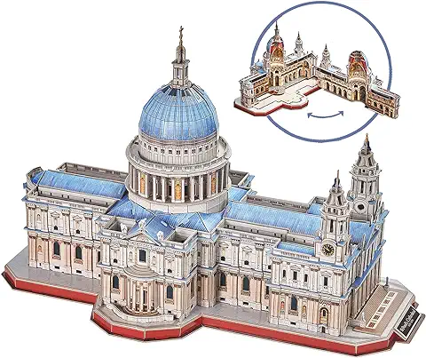 CubicFun Puzzle 3D Londres St.Paul's Cathedral Rompecabezas 3D Arquitectura Iglesia Reino Unido Modelo de Construcción Kits para Adultos Regalos, Catedral de San Pablo 643 Piezas  