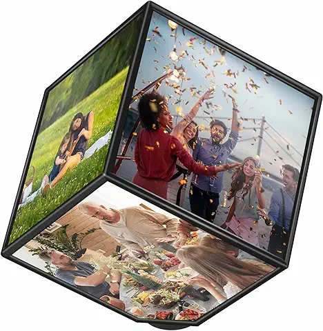 Cubo de fotos giratorio para 6 fotos cubo de fotos flotante portafotos marco de fotos cubo de fotos