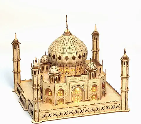 Cuteefun Puzzle 3D Madera, Maqueta de Taj Mahal para Montar, Rompecabezas Madera 3D para Construir, Kit de Manualidades DIY, Juguete de Montaje, Pasatiempos para Adultos  