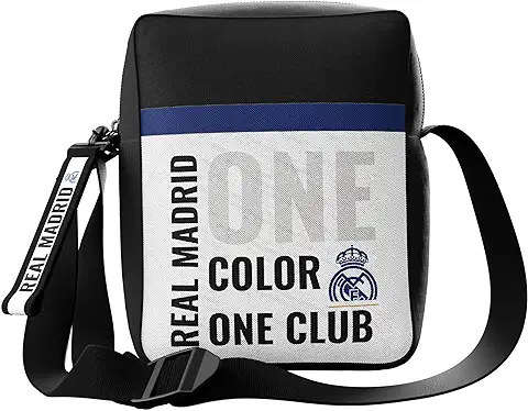CYP Brands Real Madrid- Bandolera, Bolso, Mochilas, Riñonera, Color Blanco, Talla única, Producto Oficial  