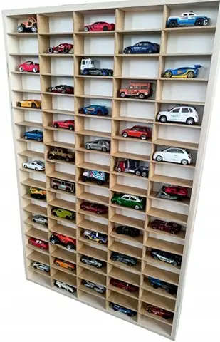 Dekoralove Estantería de Madera para Coches de Juguete, 92 Compartimentos para Coches de Juguete, Organización de Colección Infantil..  