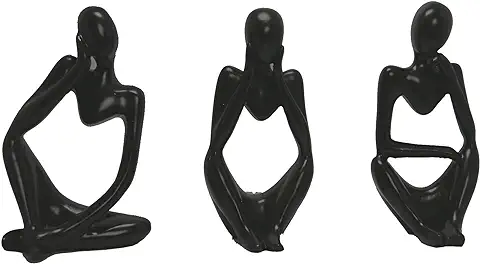 Denkers Resina Abstracta Estatua Adornos Arte Escultura y Figuras Moderna Decoración Moderna para Salón Negro Estatuas y Esculturas Unicas (Negro)  