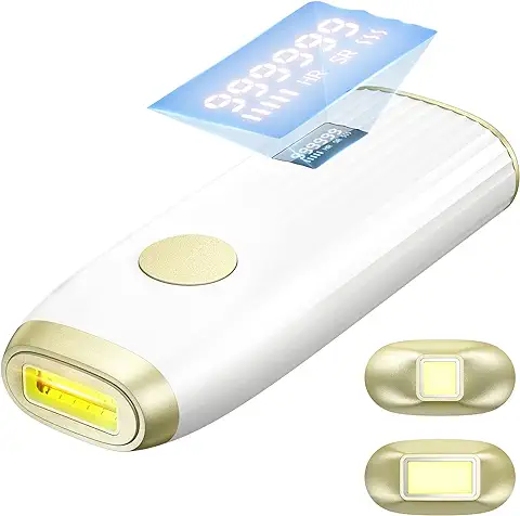 Depilación Láser con Función 2IN1-HR/SC, 999.999 Pulsos de luz Permanente sin Dolor, 5 Niveles de Energía Dispositivo de Depilación Láser IPL para Cara, Cuerpo, zona del Bikini y Axilas  