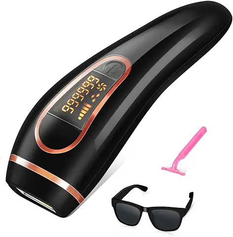 Depiladora de luz Pulsada IPL 999,999 Flashes Depiladora Definitiva para Mujer y Hombre, Depilación Láser Sin Dolor para Cuerpo, Cara,Línea de Bikini, Axilas  