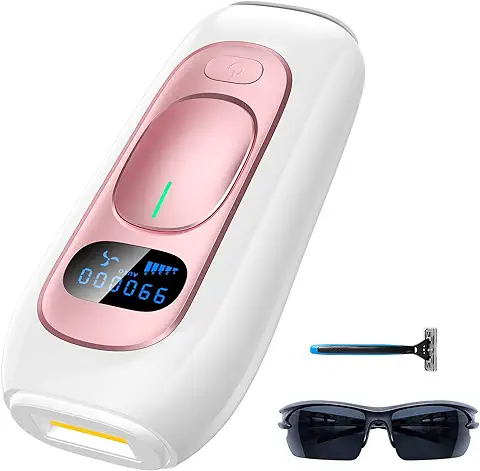 Depiladora Luz Pulsada IPL, Depiladora Laser para Mujeres y Hombres, 999,900 Flashes, 5 Niveles de Energía, Modos Automático/Manual, Luz Pulsada Depilacion sin Dolor para Axilas, Cara, Piernas, Brazos  