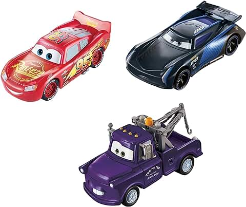 Disney Cars Coches que Cambian de Color pack de 3 Escala 1:55, Coches de Juguete (Mattel GPB03)  