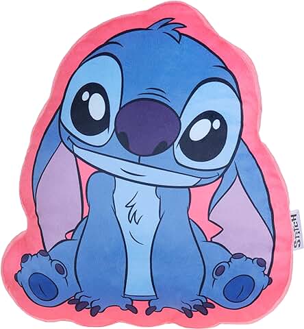 Disney Stitch Cojines de Sofá - Cojines de Felpa 3D para Cama o Sofá Accesorios para el Dormitorio de Mujeres, Niños - Stitch Regalos (Azul/Roso Stitch)  