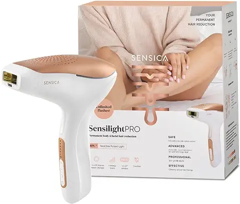 Dispositivo de Depilación Permanente Sensilight Pro para uso en casa con Tecnología IPL. Para Cuerpo y Vello Facial  