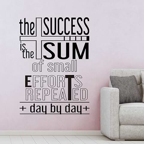 Docliick® Vinilo de Pared Decorativo en Inglés "THE SUCCESS IS." Pegatinas de Pared Decorativa de Frases Celebres.Vinilo Decorativo Decoración Hogar Docliick DC-145-ING  