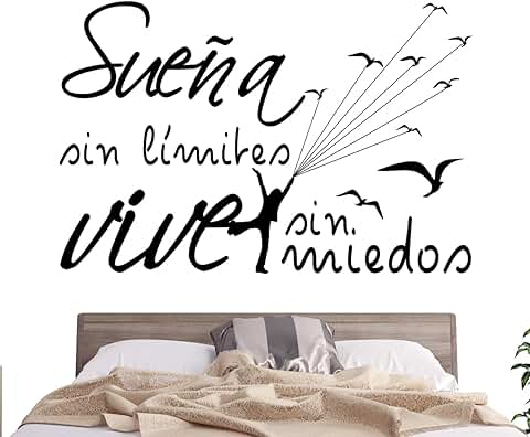 Docliick® Vinilos de Pared Decorativo con Frase Decorativa Motivadora "SUEÑA SIN MIEDOS VIVE SIN.." Pegatinas Decorativas Pared. Decoración casa Docliick DC-19150 (Vinilo de Corte, 30x20cm)  