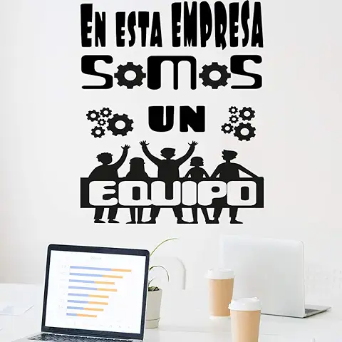 Docliick® Vinilos de Pared Decorativo con Frase Decorativa"EN ESTA EMPRESA SOMOS UN EQUIPO" Pegatinas Decorativas Pared. Decoración casa Docliick DC-19119  