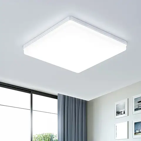 EASY EAGLE LED Lámpara de Techo 48W 4800LM Moderna Cuadrada Plafón Luz Led 6500K Lámpara Panel IP44 Impermeable para Baño Sala Dormitorio Cocina Oficina Comedor Ø30CM  