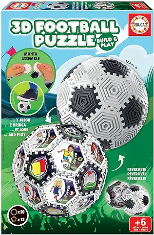 Educa - 3D Puzzle Balón con 32 Piezas y con el Que Podrás Jugar | Podrás Monta Distintas Formas. A Partir de 6 7 8 Años (19210)  