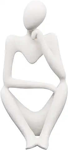 Elegante Estatua de Resina de Arenisca Blanca para Pensar, Escultura Abstracta, Tallada a Mano, arte para el Hogar, Oficina, Estantería, Escritorio, Manualidades, Regalos (A)  