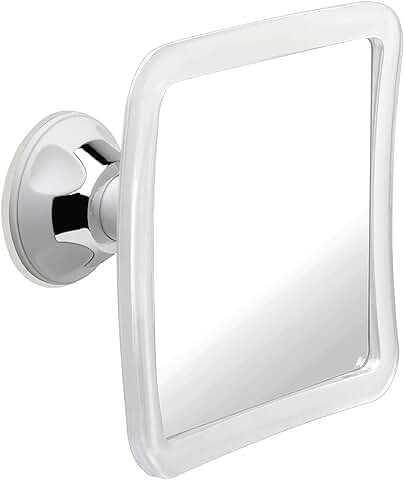 Espejo de Ducha Antivaho - Espejo de Afeitar con Ventosa para Baño - Espejo para el Afeitado Irrompible - Fogless Shower Mirror - 16 x 16 cm  