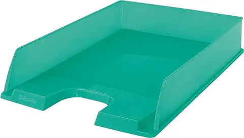 Esselte Bandeja Apilable para Escritorio, Organizador Tamaño A4 para Documentos, Catálogos, Revistas y Folletos Informativos, Casa y Oficina, Diseño en Relieve, Gama Colour'Breeze, Verde, 626275  