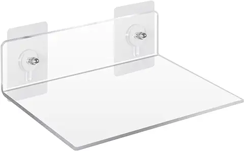 Estante de Pared sin Taladrar Estante Organizador de Maquillaje Estante de Baño Organizador de Cocina Estante de Pared Estante Flotante Acrílico para Baño Salón Dormitorio Cocina Oficina (20x15cm)  