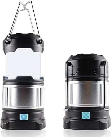 Expower IPX5 Farol Portátil de Camping, Impermeable, USB, con Batería Integrada Recargable de 4400 mAh, 4 Modos de luz, muy Luminosa, max. 185 Lúmenes, Mango Plegable para Pesca Nocturna, caza o Senderismo  