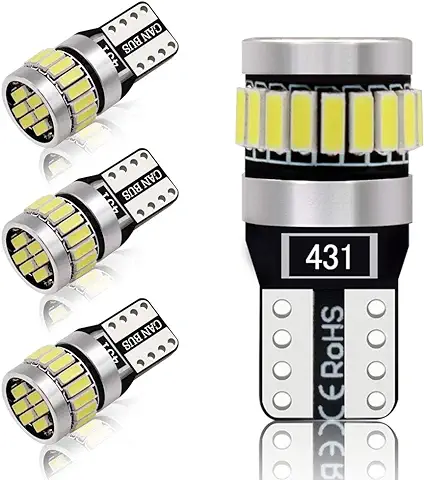 Fastcar 4pcs 194 W5W T10 led Canbus no Error Bombillas de Cuña 24 leds 4014SMD Luces de Posición Placa de la Lámpara del Coche Juego Interior del Coche 6000k 12V  