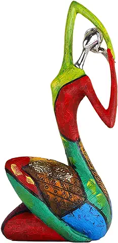 Figuras de Escultura de Mujer de arte Abstracto, Estatua Colorida de Personaje de yoga para Decoración Moderna del Hogar, Figura Hecha a mano con Diseño Expresivo Pintado a mano Pintura al óleo  