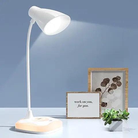 Flexo LED Escritorio Recargable USB, Lámpara Escritorio LED con Control Táctil, Flexo Escritorio con 3 Modos Brillos, Luz Lectura Protección para los Ojos, Lámpara de Mesa para Lectura, Estudio  