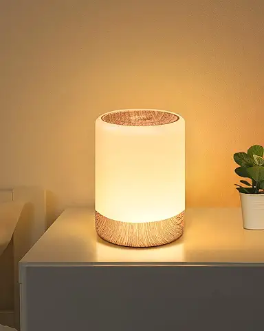 FOMYHEARD Lámpara de Mesita de Noche Táctil Regulable, 256 RGB Cambio de Color Lámpara de mesa LED Cálida, 2200mAh USB Recargable, Función de Memoria luz Nocturna para Niños, para Dormitorio Salón  