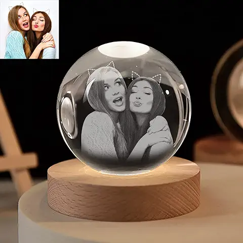 Foto Personalizada Grabada en el Interior del Cristal con su Propia Imagen, Cumpleaños, Regalo de Boda, Memorial, día de la Madre, San Valentín, Navidad  