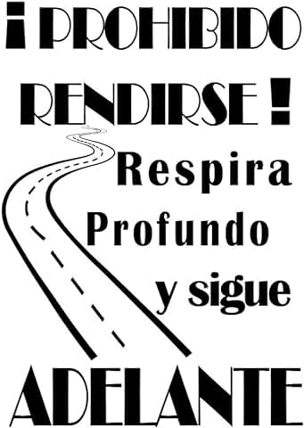 Frase Vinilo "Prohibido Rendirse.." Vinilos Decorativos Vinilo Frases Motivadoras para Pared. Vinilo para Decorar Habitaciones. Vinilos Decorativos Frases .Vinilos Pared Frases DC-16129 (30x20cm)  