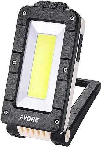 Fyore Luz de Trabajo COB LED Lámpara de Inspección Antorcha Impermeable Luz de Trabajo Linterna Recargable Portátil con base Magnética y Gancho para Reparación, Taller, uso de Emergencia  