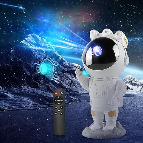 GEEKHAVE Lámpara Proyector Astronauta Galaxia, Luz Nocturna con Nebulosa, Temporizador y Mando a Distancia, Lámpara Estrellada para Dormitorio y Proyector de Techo, Regalos para Niños y Adultos  