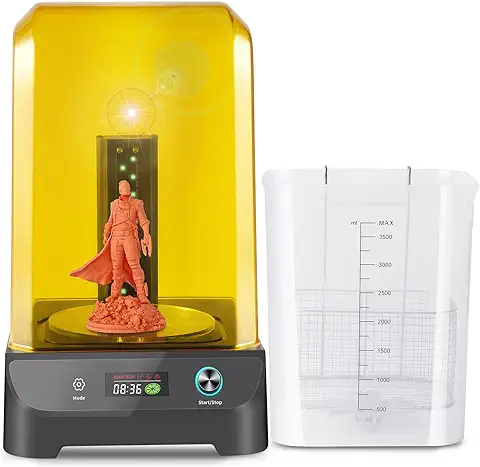GIANTARM Geeetech Máquina de Lavado y Curado 2 en 1,para Limpiar y Curar Modelos Impresos en Impresoras de Resina 3D,con Pantalla Anti-Ultravioleta y Función de Detección Inteligente  