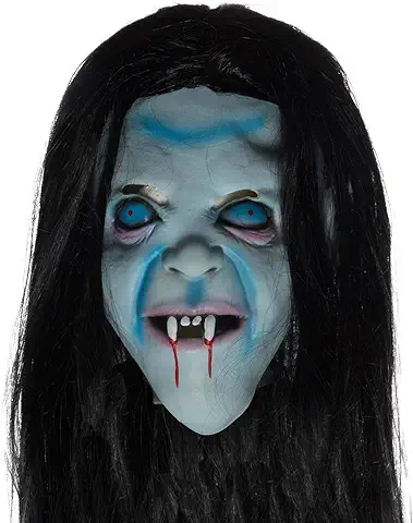 Goods & Gadgets Máscara de Bruja de Látex Máscara de Bruja Espeluznante Niño Halloween Cabeza Completa Fantasma Máscara de Cara Cosplay  