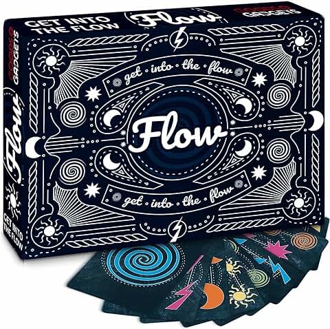 GOODS+GADGETS Juego de Cartas Flow - El Juego de Fiesta para los Adictos a la Adrenalina en la Velocidad - Poner a Prueba Sus Reacciones y la Velocidad - para 2-4 Personas  