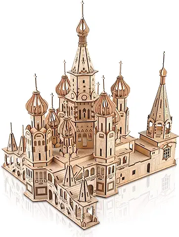 GuDoQi Puzzle 3D Madera, Maqueta de Catedral de San Basilio para Montar, Rompecabezas Madera 3D para Construir, Kit de Manualidades DIY, Juguete de Montaje, Pasatiempos para Adultos  